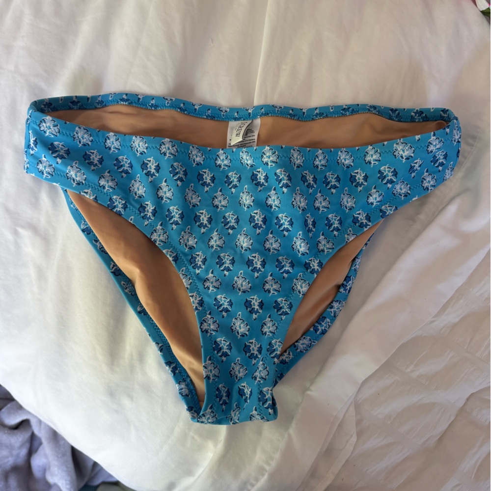J. Crew Blue and White Patterned Fabric Medium